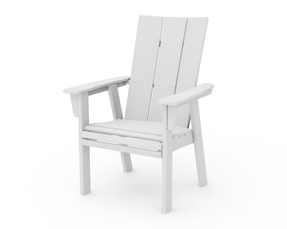 POLYWOOD Modern Curveback Adirondack Dining Chair in Vintage White