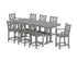POLYWOOD Chippendale 9-Piece Counter Set with Trestle Legs in Slate Grey
