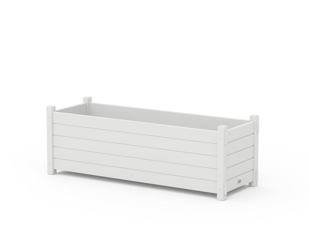 POLYWOOD Nautical Rectangle Triple Planter Box in White