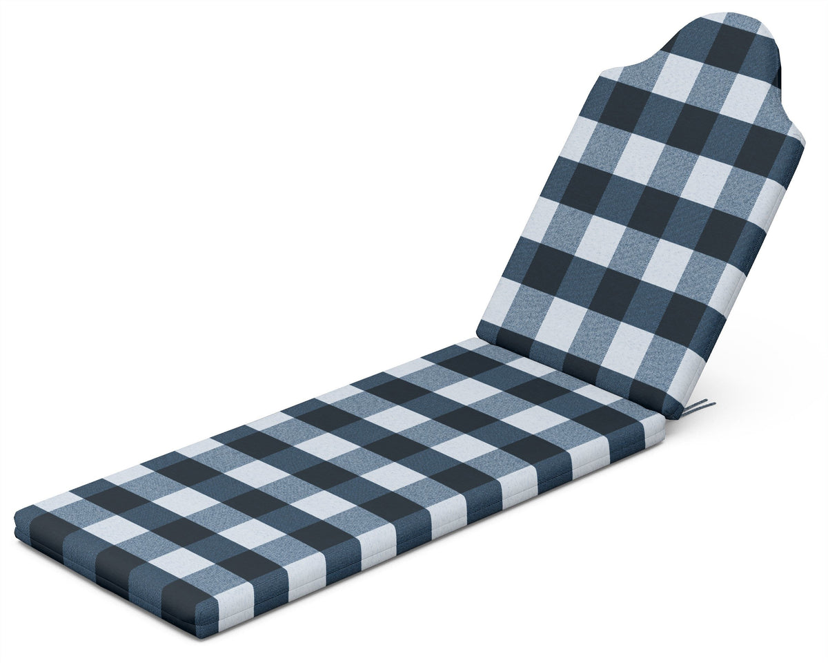 POLYWOOD Chaise Cushion in Buffalo Plaid Marine Indigo