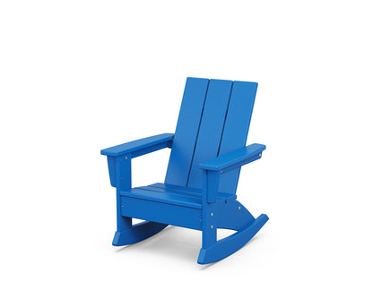 POLYWOOD Kids Modern Adirondack Rocking Chair in Pacific Blue