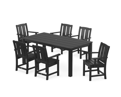 POLYWOOD Mission Arm Chair 7-Piece Parsons Dining Set in Black