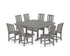 POLYWOOD Mission Side Chair 9-Piece Square Dining Set with Trestle Legs in Slate Grey