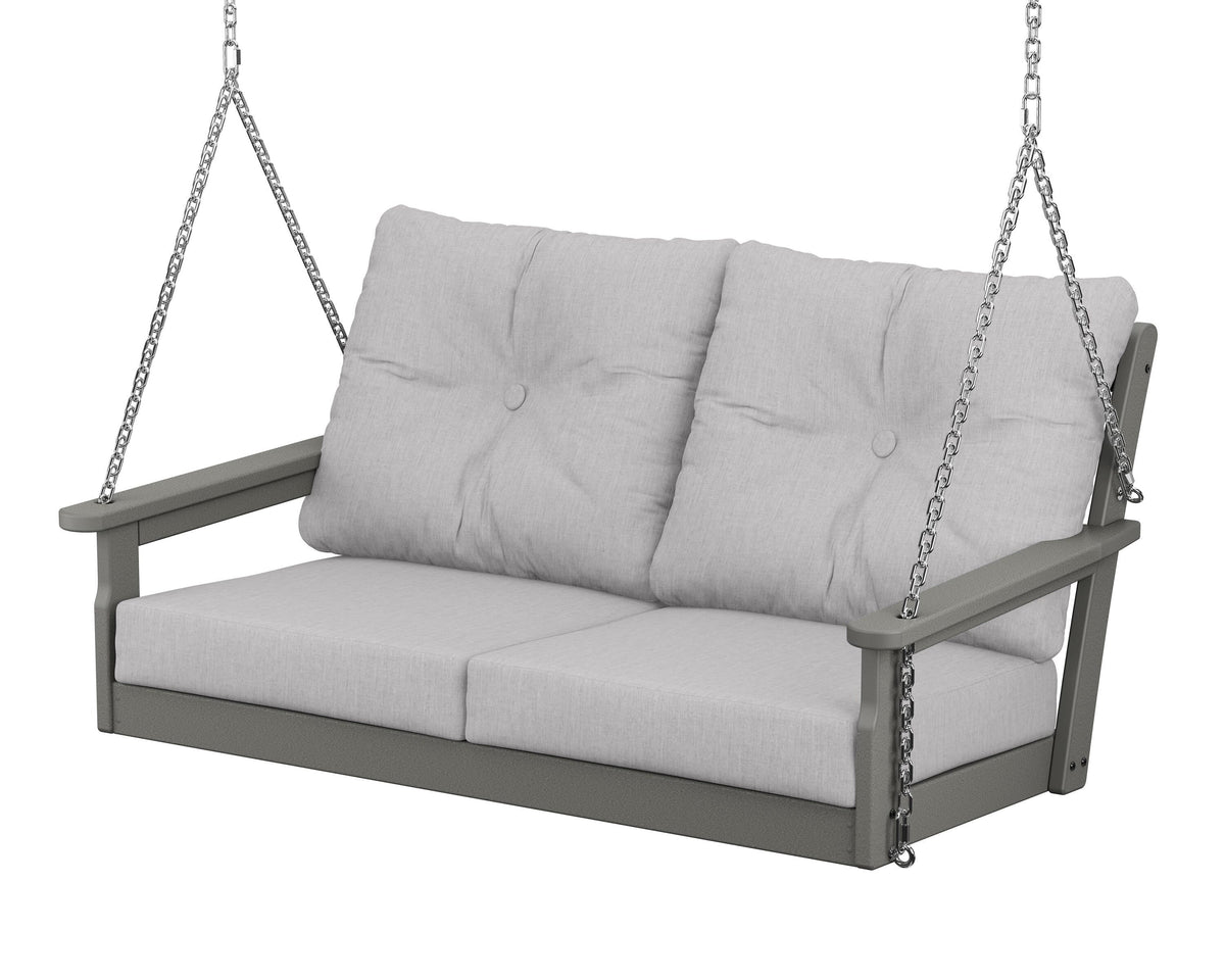 POLYWOOD Vineyard Deep Seating Swing in Slate Grey / Granite