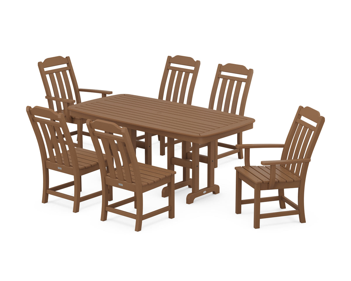 POLYWOOD Cottage 7-Piece Dining Set in Teak