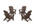 POLYWOOD 4-Piece Nautical Grand Adirondack Chair Conversation Set in Mahogany