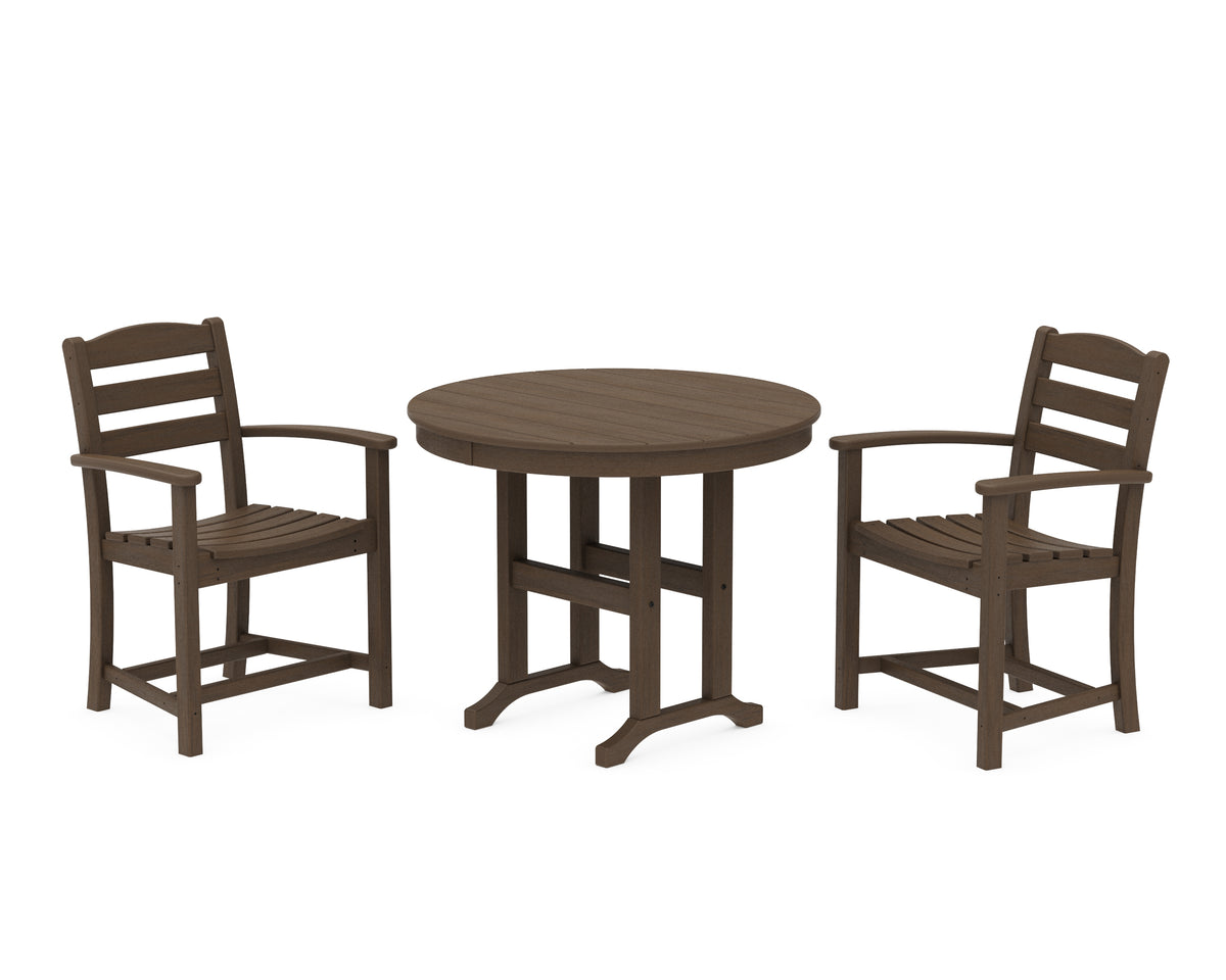 POLYWOOD La Casa Café 3-Piece Round Dining Set in Kona