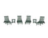POLYWOOD Vineyard 6-Piece Chaise with Wheels Set in Green