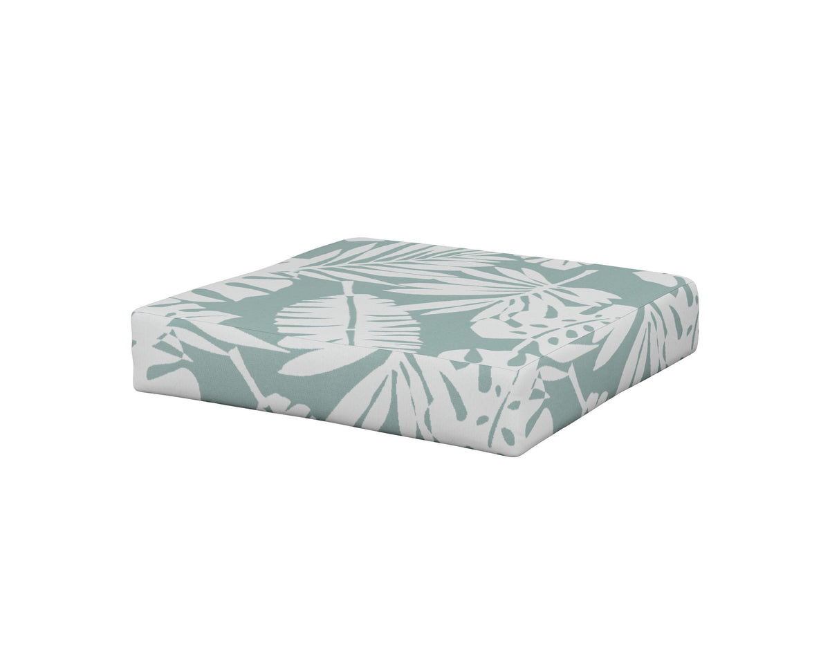 POLYWOOD Prescott Ottoman Cushion in Leaf Glacier Spa
