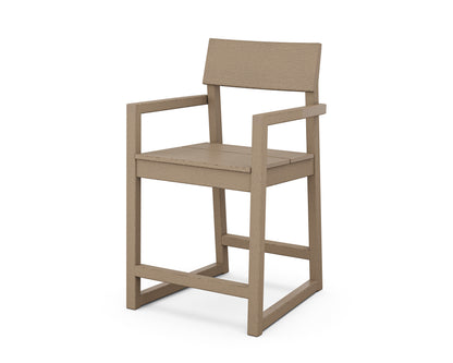 POLYWOOD EDGE Counter Arm Chair in Vintage Sahara