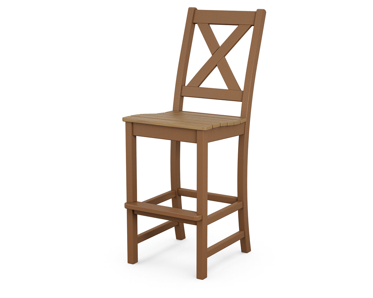 POLYWOOD Braxton Bar Side Chair in Teak / Natural