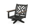 POLYWOOD Chippendale Deep Seating Swivel Chair Frame in Black / Kona