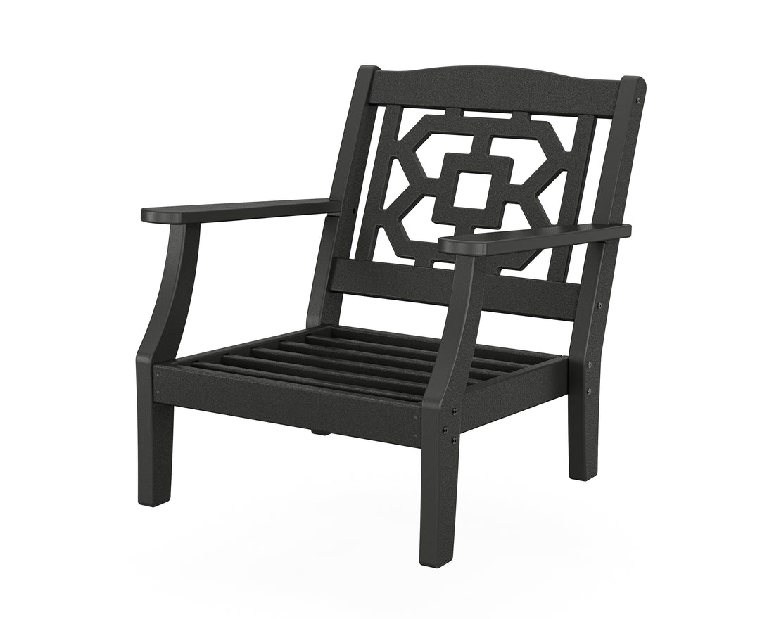 POLYWOOD Chinoiserie Deep Seating Chair Frame in Black