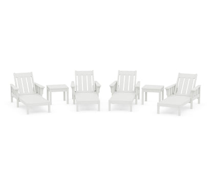 POLYWOOD Acadia 6-Piece Chaise Set in Vintage White