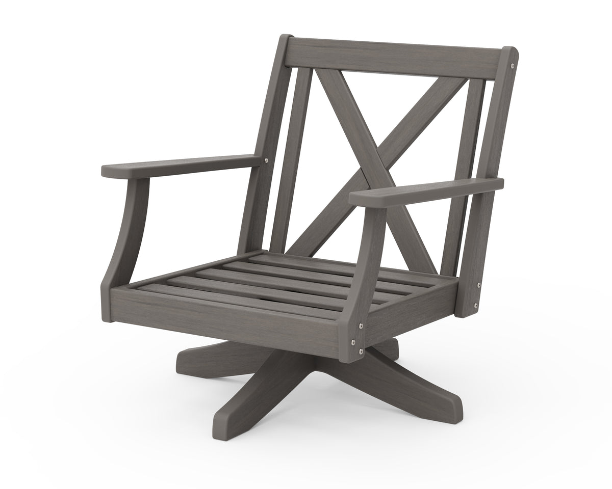 POLYWOOD Braxton Deep Seating Swivel Chair Frame in Driftwood
