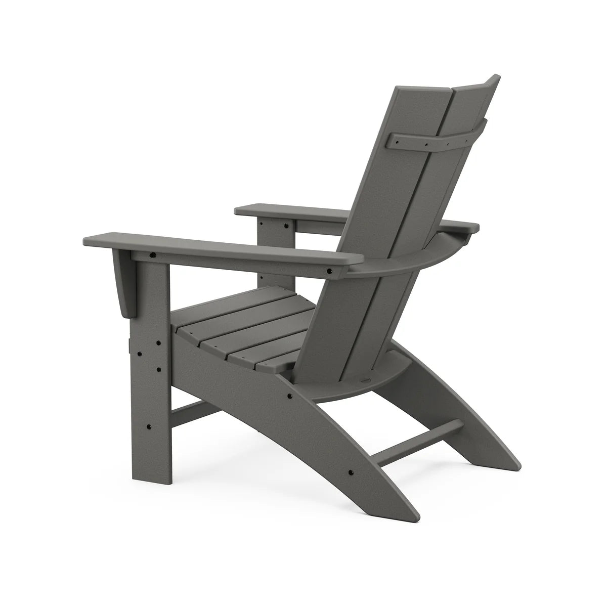 Gray Adirondack chair on a white background