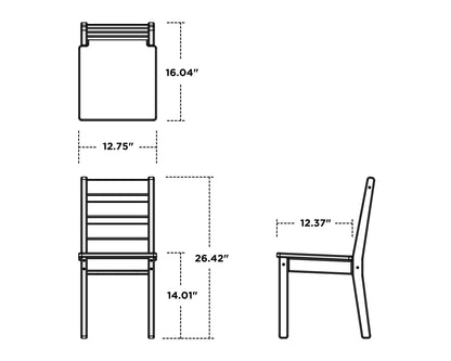 POLYWOOD Kids Lakeside Dining Chair dimensions