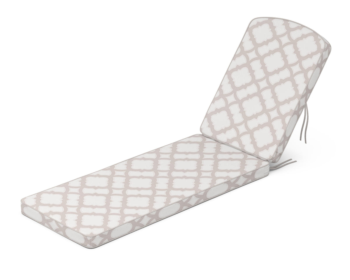 POLYWOOD Chinoiserie Chaise Cushion in Trellis Dune Burlap