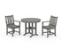 POLYWOOD Traditional Garden 3-Piece Round Dining Set in Slate Grey