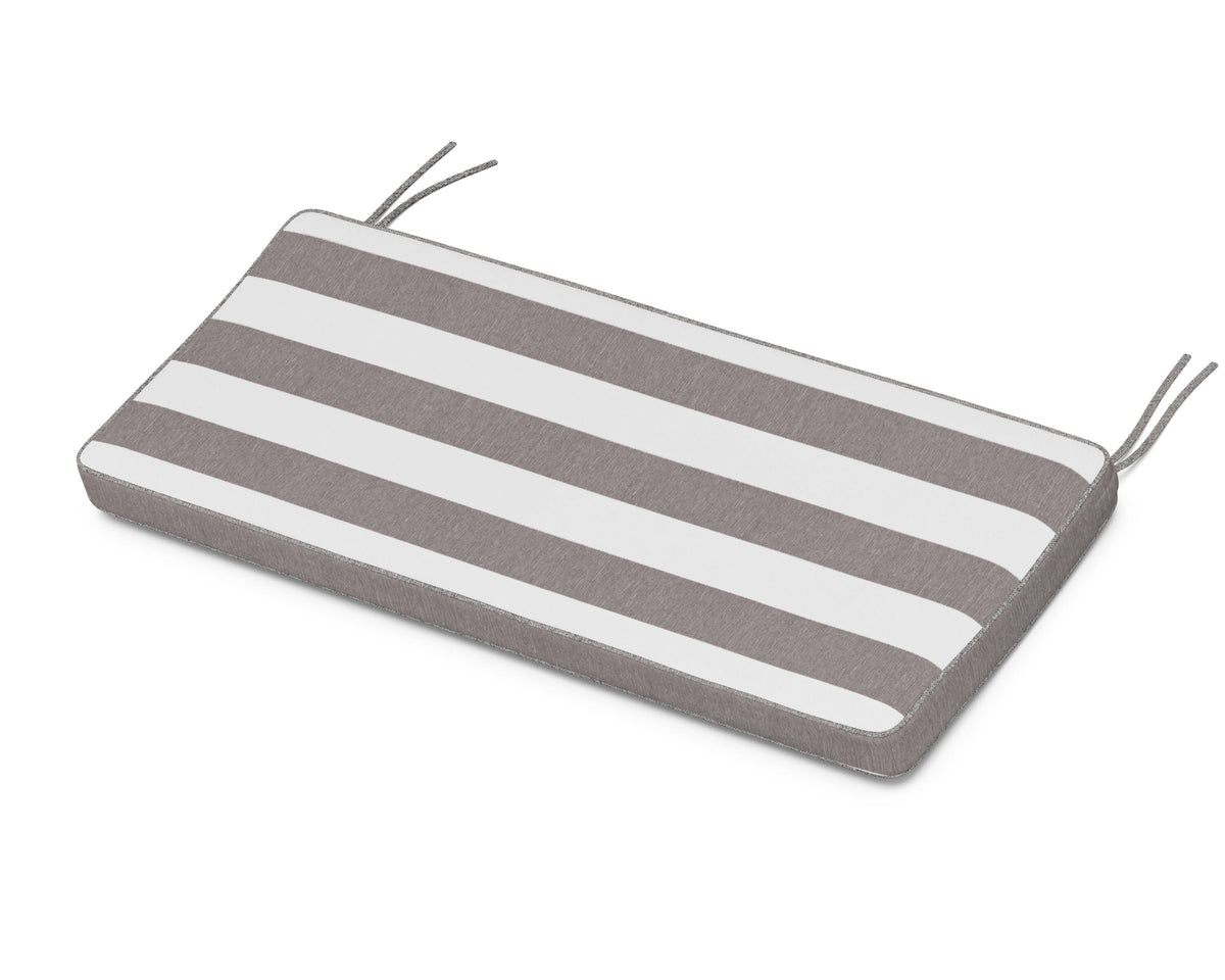 POLYWOOD Chinoiserie 48" Bench Seat Cushion in Cabana Stripe Grey Mist