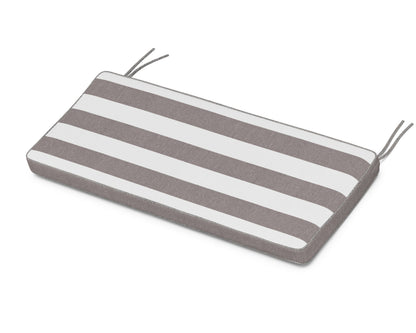 POLYWOOD Chinoiserie 48" Bench Seat Cushion in Cabana Stripe Grey Mist