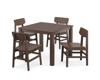 POLYWOOD Modern Studio Urban Chair 5-Piece Parsons Dining Set in Mahogany