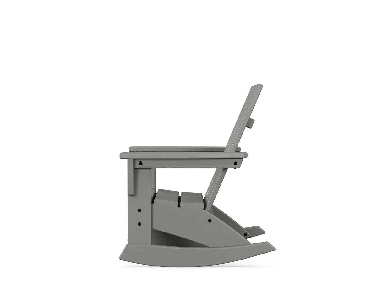 Alternate view of the POLYWOOD Kids Modern Adirondack Rocking Chair in Slate Grey