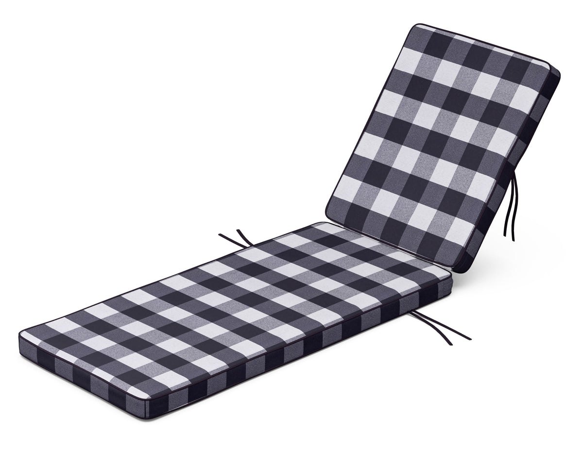 POLYWOOD Acadia Chaise Cushion in Buffalo Plaid Navy