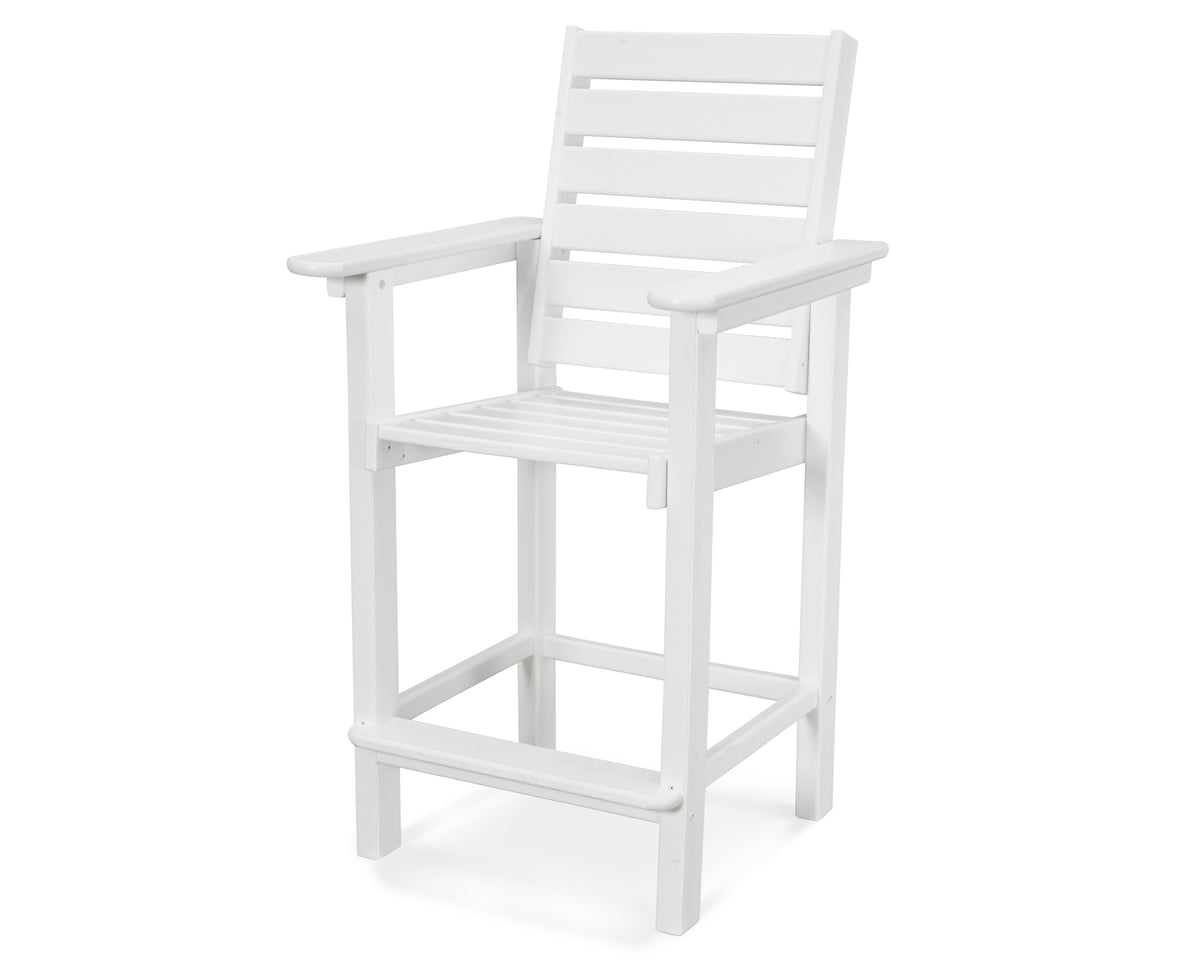 POLYWOOD Captain Counter Chair in White