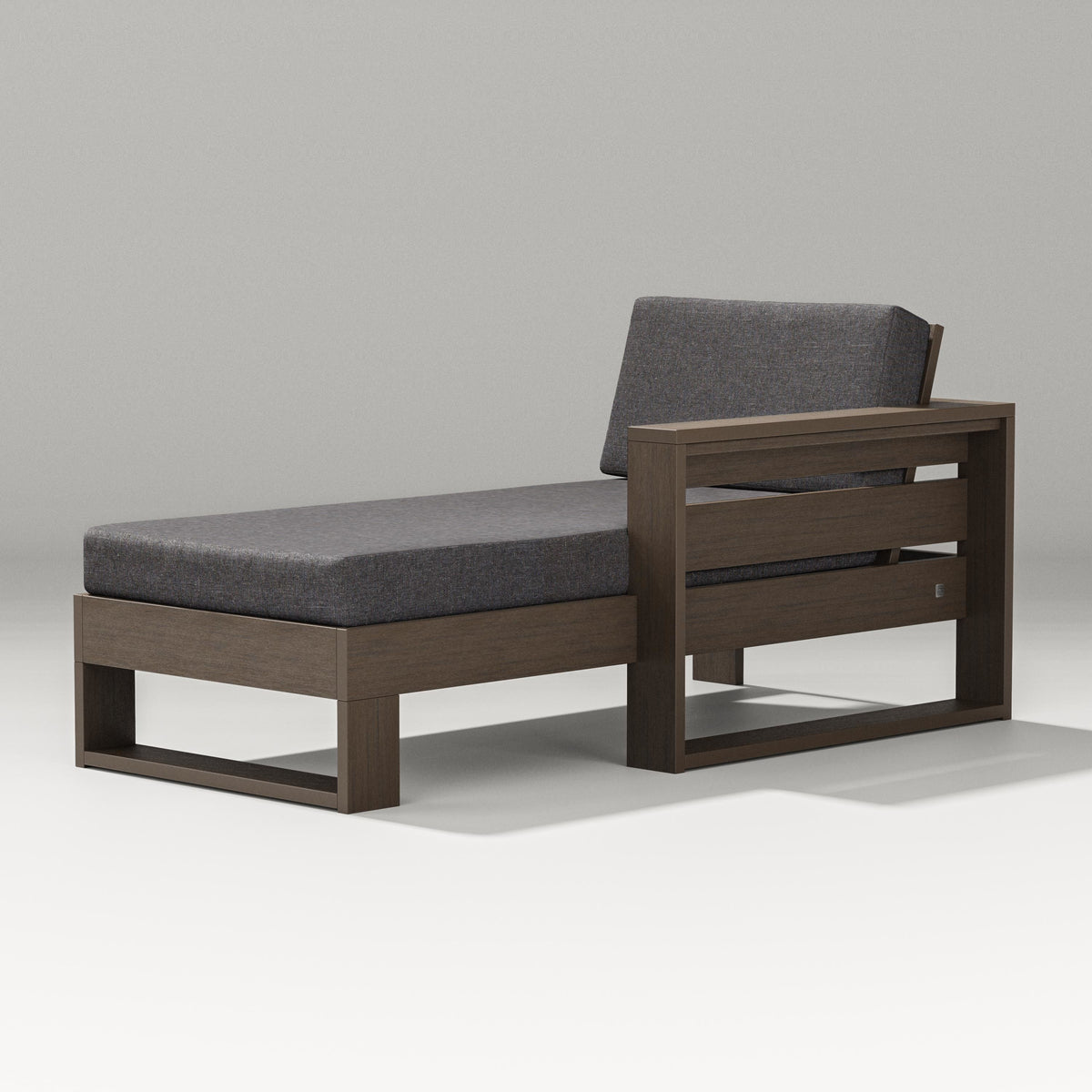 POLYWOOD Latitude Modular Right Arm Chaise in Kona / Ash Charcoal