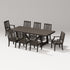 POLYWOOD Estate 9-Piece A-Frame Table Dining Set - 96" Table in Vintage Coffee