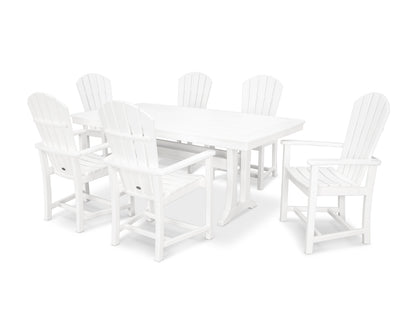 POLYWOOD Palm Coast 7-Piece Dining Set with Trestle Legs in White