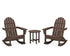 POLYWOOD Vineyard 3-Piece Adirondack Rocking Chair Set with 18" Round Table in Mahogany