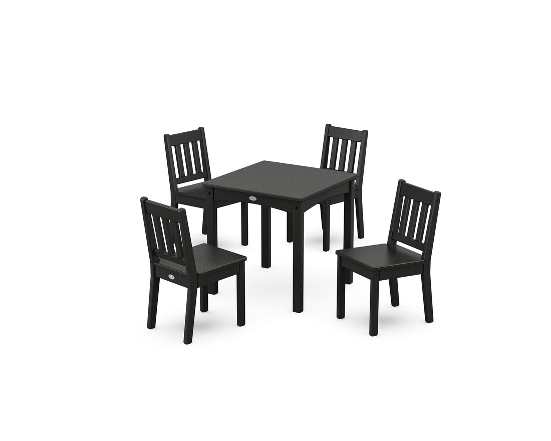 POLYWOOD Vineyard Kids 5-Piece Dining Set in Black