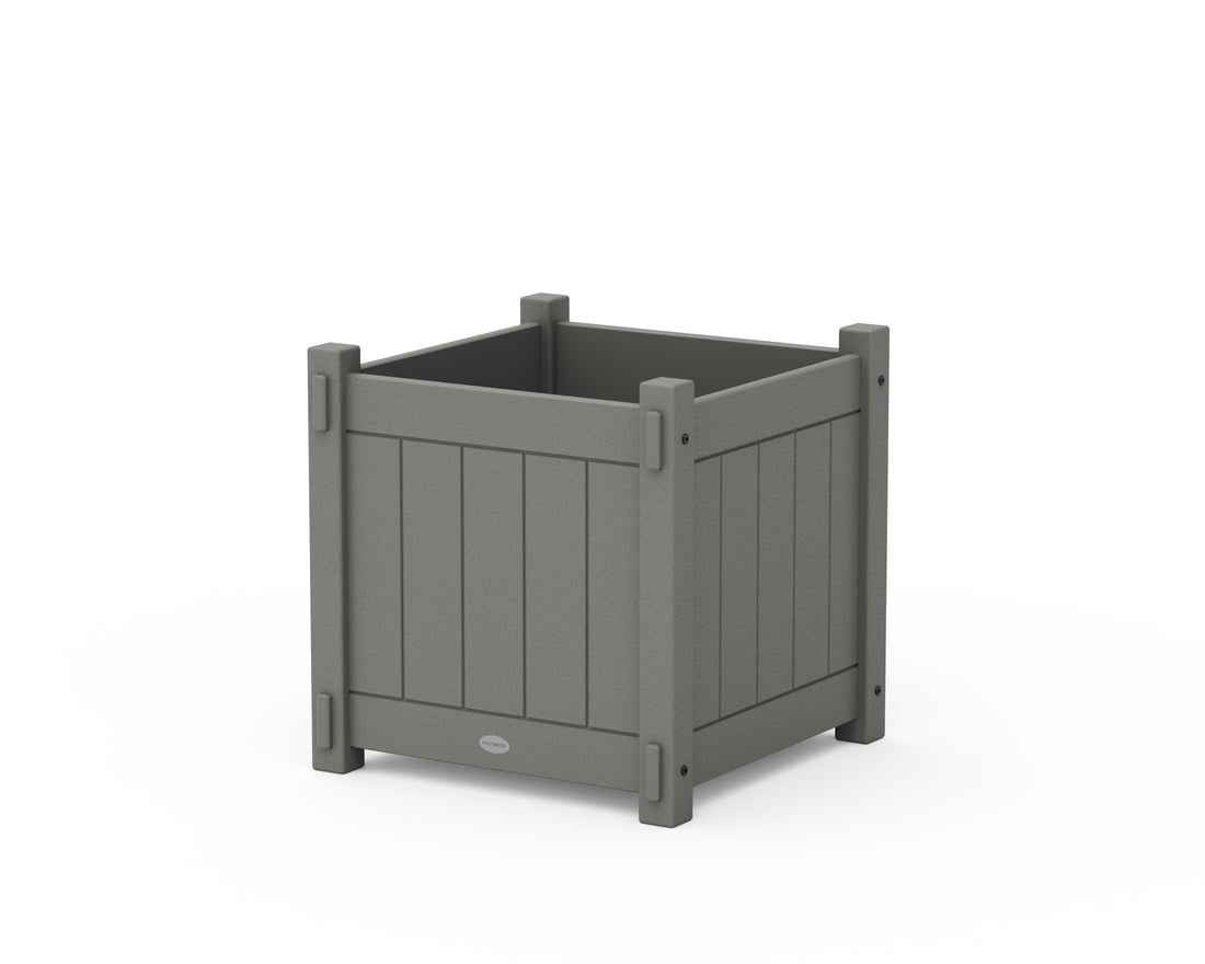 POLYWOOD Vineyard Large Square Planter Box in Slate Grey