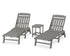 POLYWOOD Cottage 3-Piece Chaise Set in Slate Grey