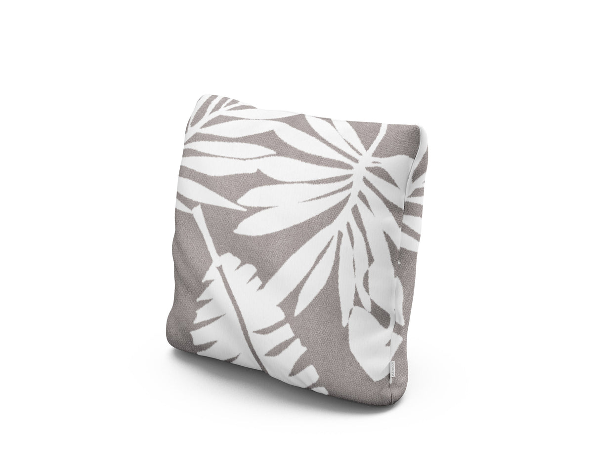POLYWOOD 16" Outdoor Throw Pillow in Leaf Grey Mist