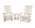 POLYWOOD Vineyard 3-Piece Rocking Chair Set with South Beach 18" Side Table in Sand