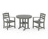 POLYWOOD La Casa Café 3-Piece Round Dining Set in Slate Grey