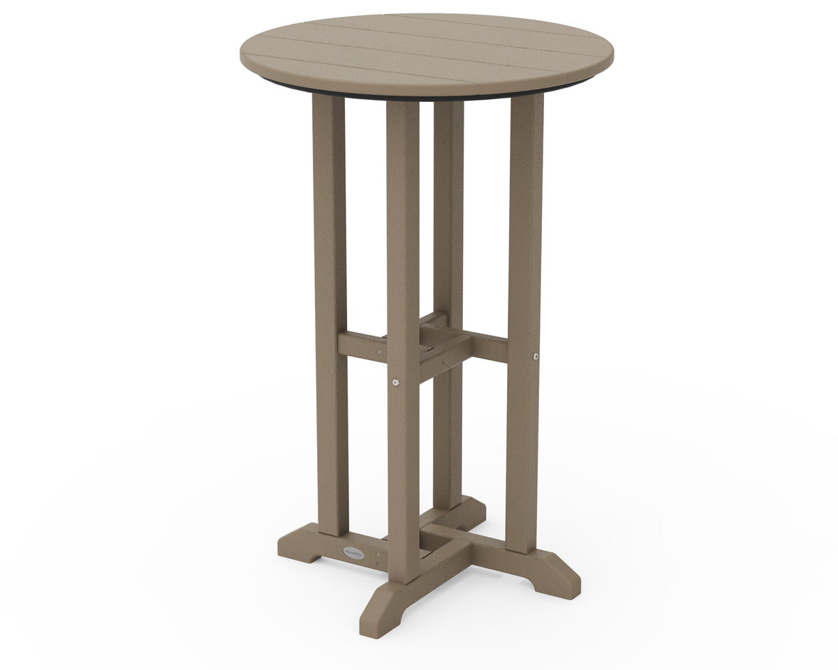 POLYWOOD 24" Round Farmhouse Counter Bistro Table in Vintage Sahara