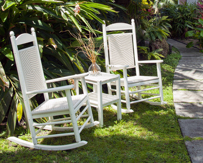 POLYWOOD Jefferson 3-Piece Woven Rocker Set in an outdoor setting