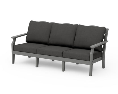 POLYWOOD Savannah Deep Seating Sofa in Slate Grey / Spectrum Carbon
