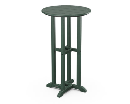 POLYWOOD 24" Round Farmhouse Bar Bistro Table in Green