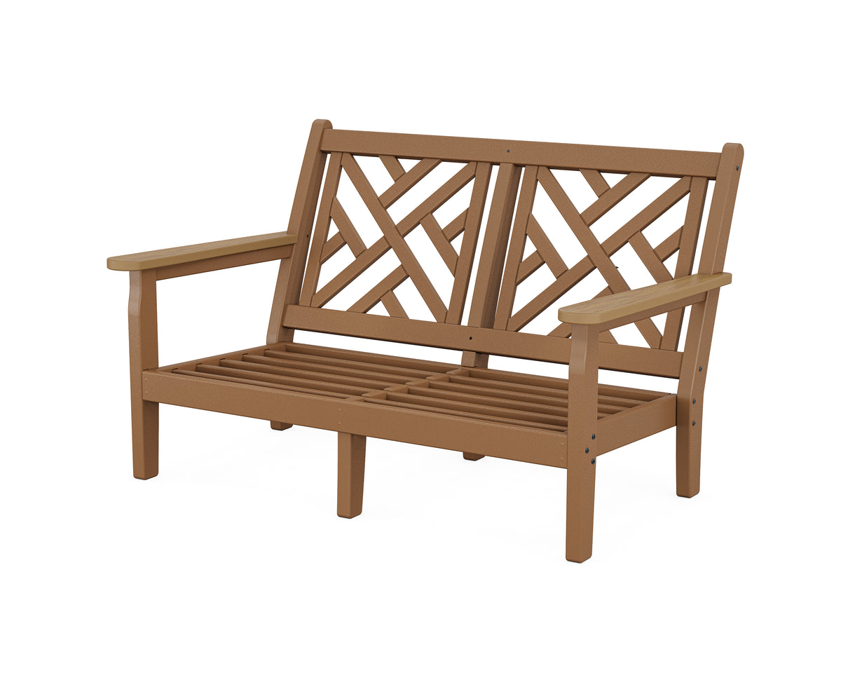 POLYWOOD Chippendale Deep Seating Loveseat Frame in Teak / Natural