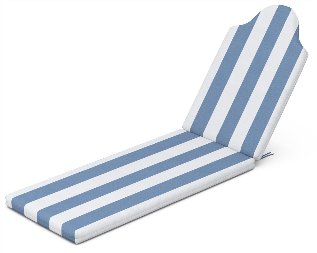 POLYWOOD Chaise Cushion in Cabana Stripe Sky Blue