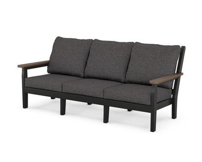 POLYWOOD Chippendale Deep Seating Sofa in Black / Kona / Ash Charcoal