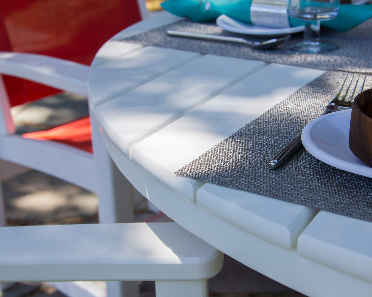 Detail photo of the POLYWOOD 48" Round Farmhouse Dining Table