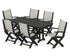 POLYWOOD Coastal Folding Arm Chair 7-Piece Dining Set in Black / Birch