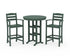 POLYWOOD La Casa Café 3-Piece Round Farmhouse Bar Set in Green