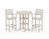 POLYWOOD Lakeside 3-Piece Round Bar Arm Chair Set in Sand